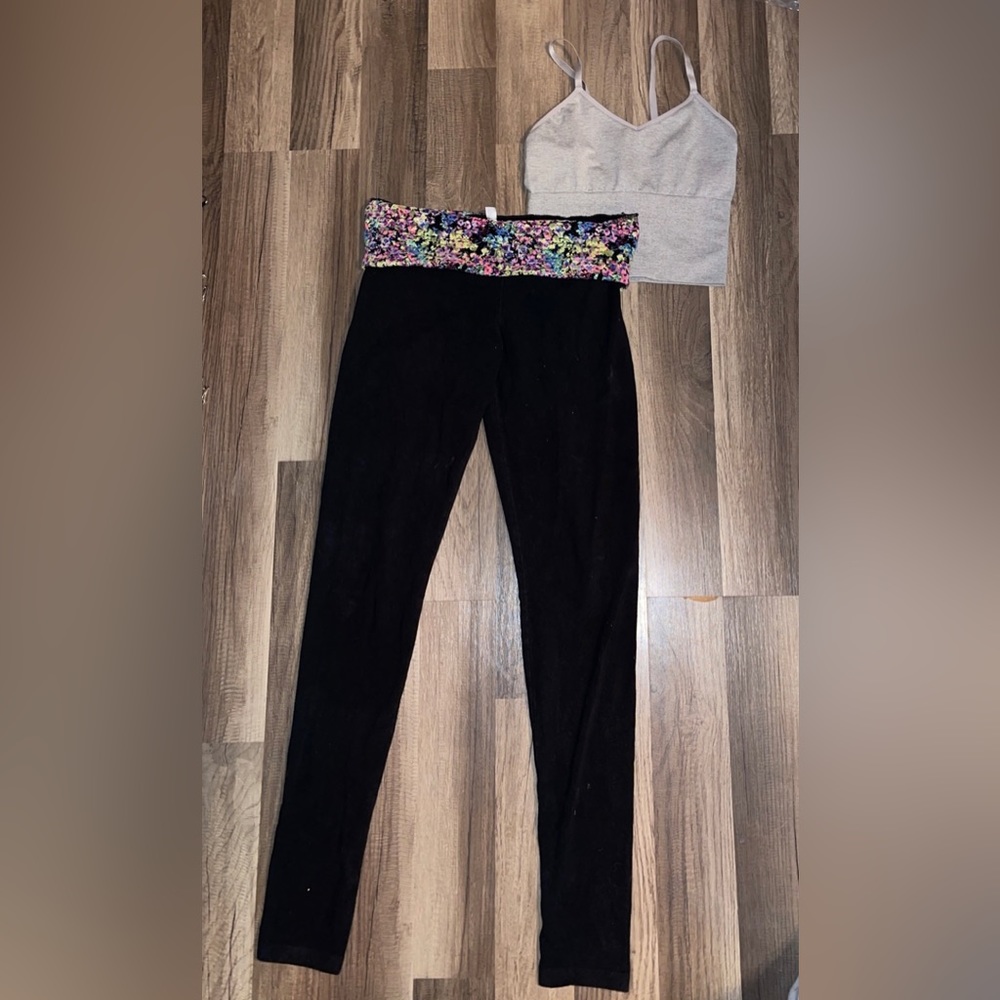 vintage VS leggings and sports bra tank top